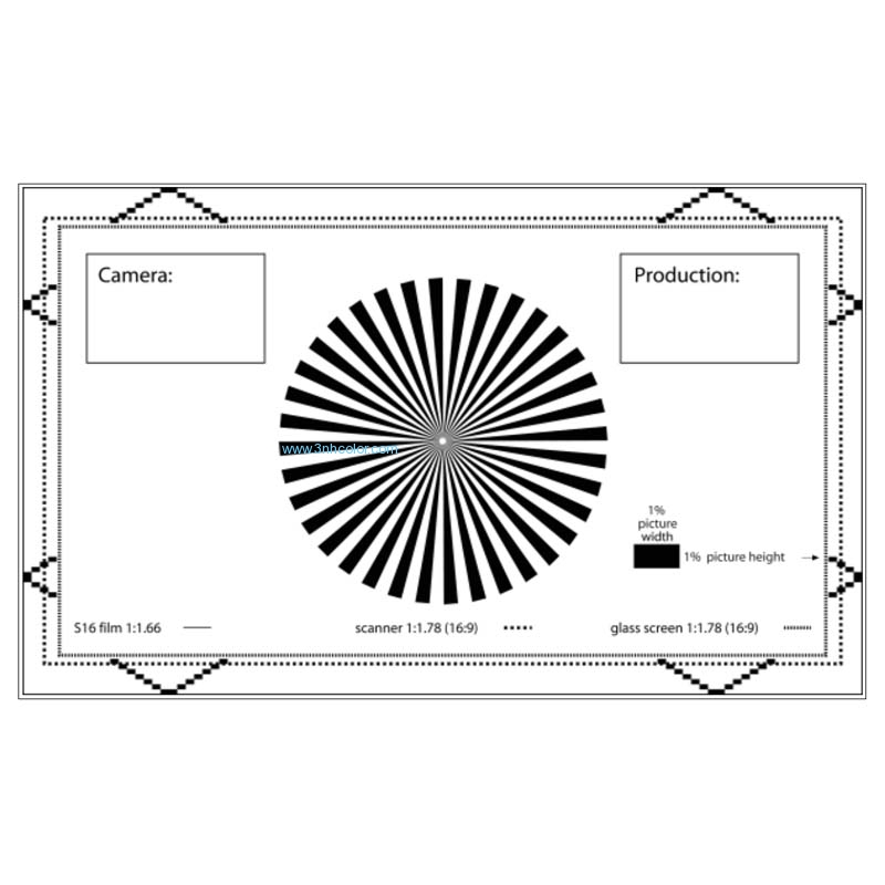 SineImage YE0213 Cine Format Test Chart for Film Cameras and Scanners